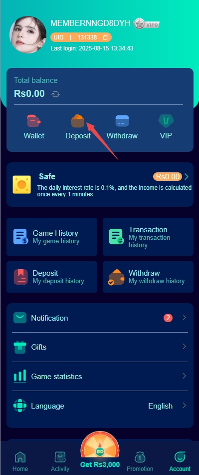 92pak deposit